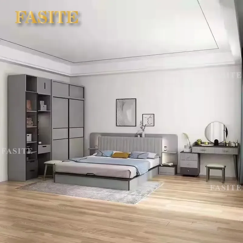 For Modern Luxury King Size Bedroom Set Wooden Five Star Hotel Furniture High End Home Decor Elegant Design Durable Quality