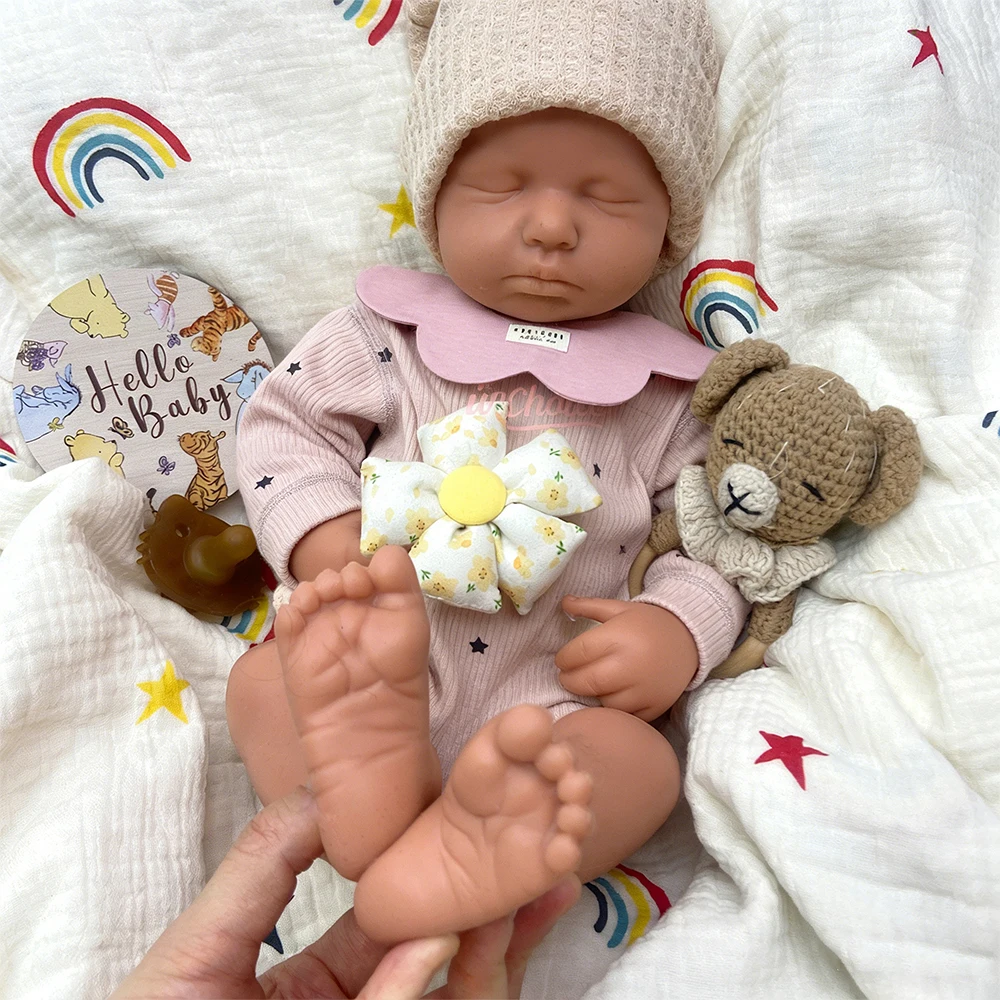 Realistic Washable Asleep 50cm Loulou Unpainted Silicone Reborn Baby Girl/Boy Soft Durable Doll for Collector Artist