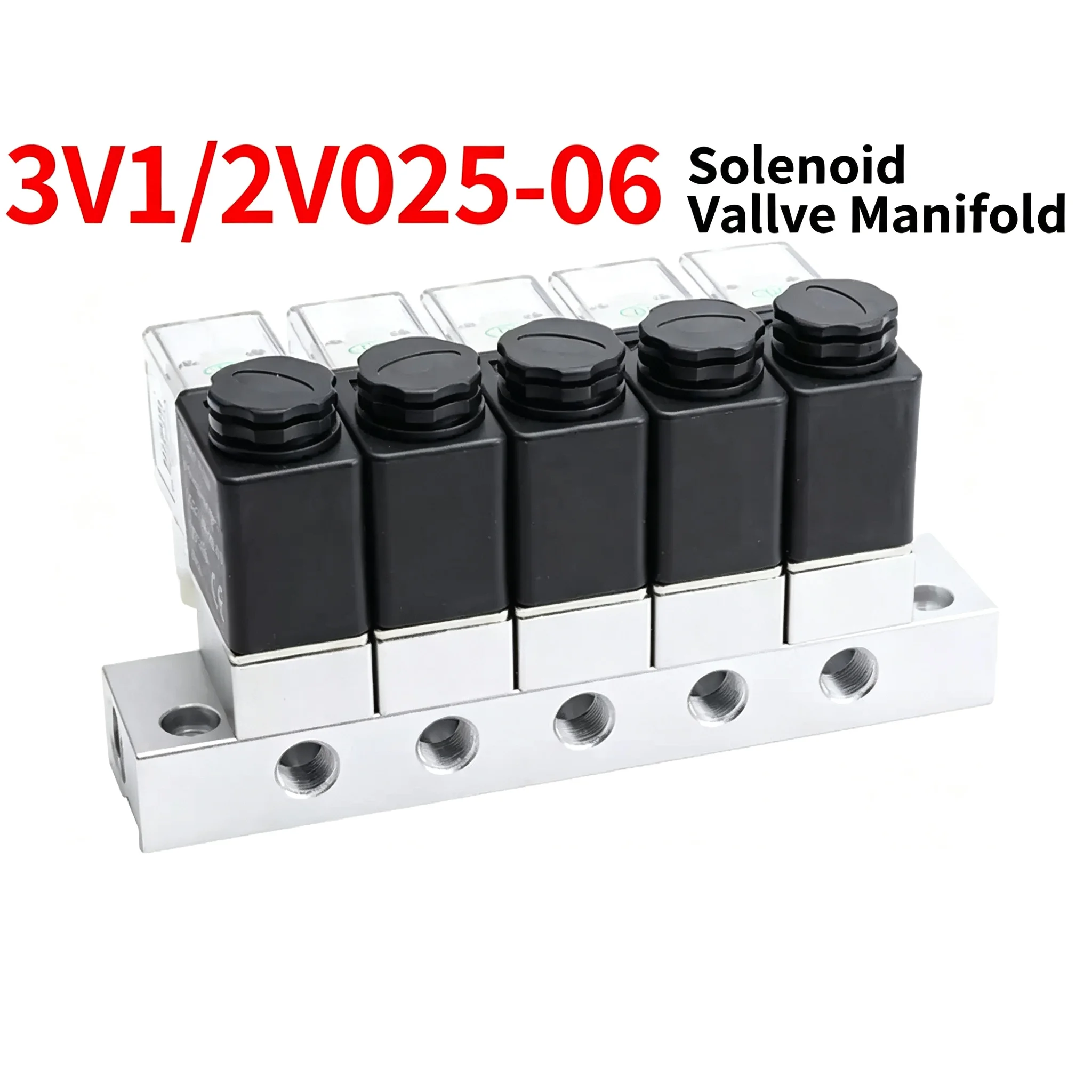 Pneumatic Electric Solenoid Valve 2V025-06 Normally Closed Multi-Way Combination Type for Stations