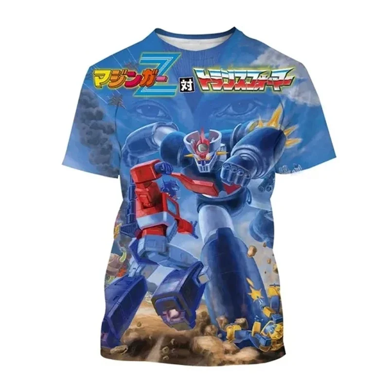 New Anime Mazinger Z 3D Printed Men's T-Shirts Summer Unisex Casual Harajuku Style Short Sleeve Tops Boys Girls Y2k T Shirt Tees