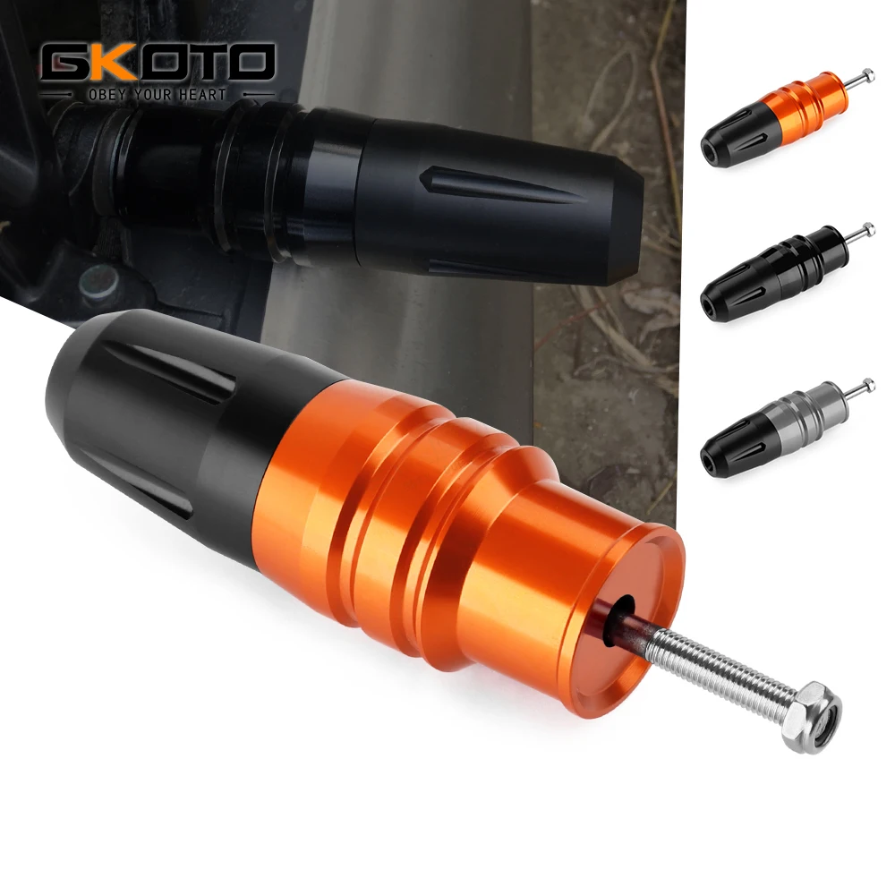 Para ktm duke390 rc390 rc duke 390 adv 2017- 2022 caindo protetor de escape slider acidente almofada carenagem guarda 390 aventura