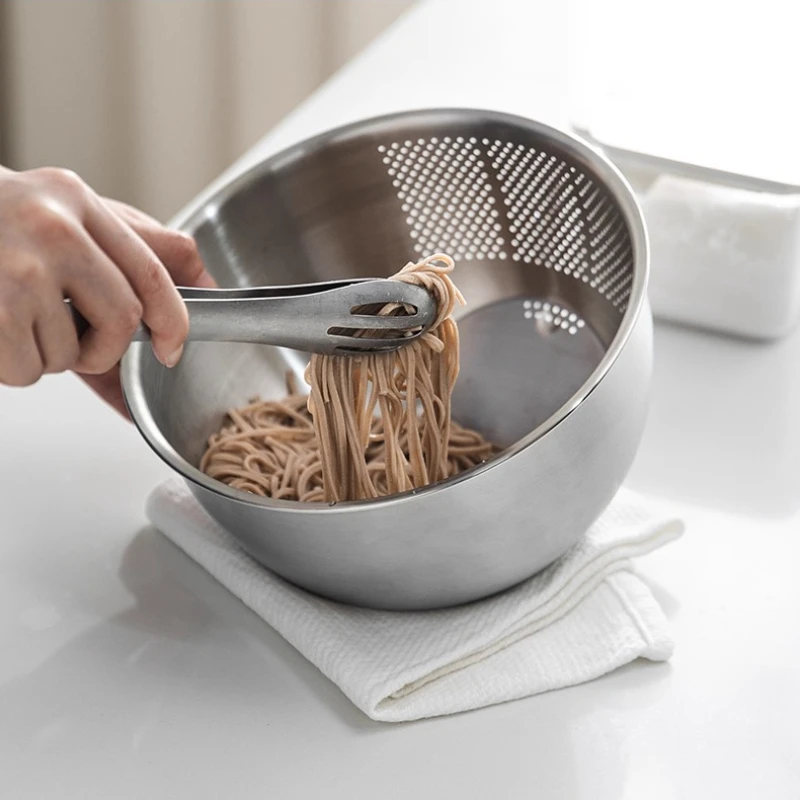 Stainless Steel Drain Basin Large Capacity Vegetable Washing Basket  Multifunctional Fruit Basket Rice Rinsing Basin for Kitchen