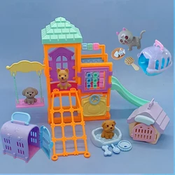 New 2023 For Barbie Doll Toy Accessories Simulation Mini Pet Puppy Dog Kennel Amusement Park Set For Children's Play House