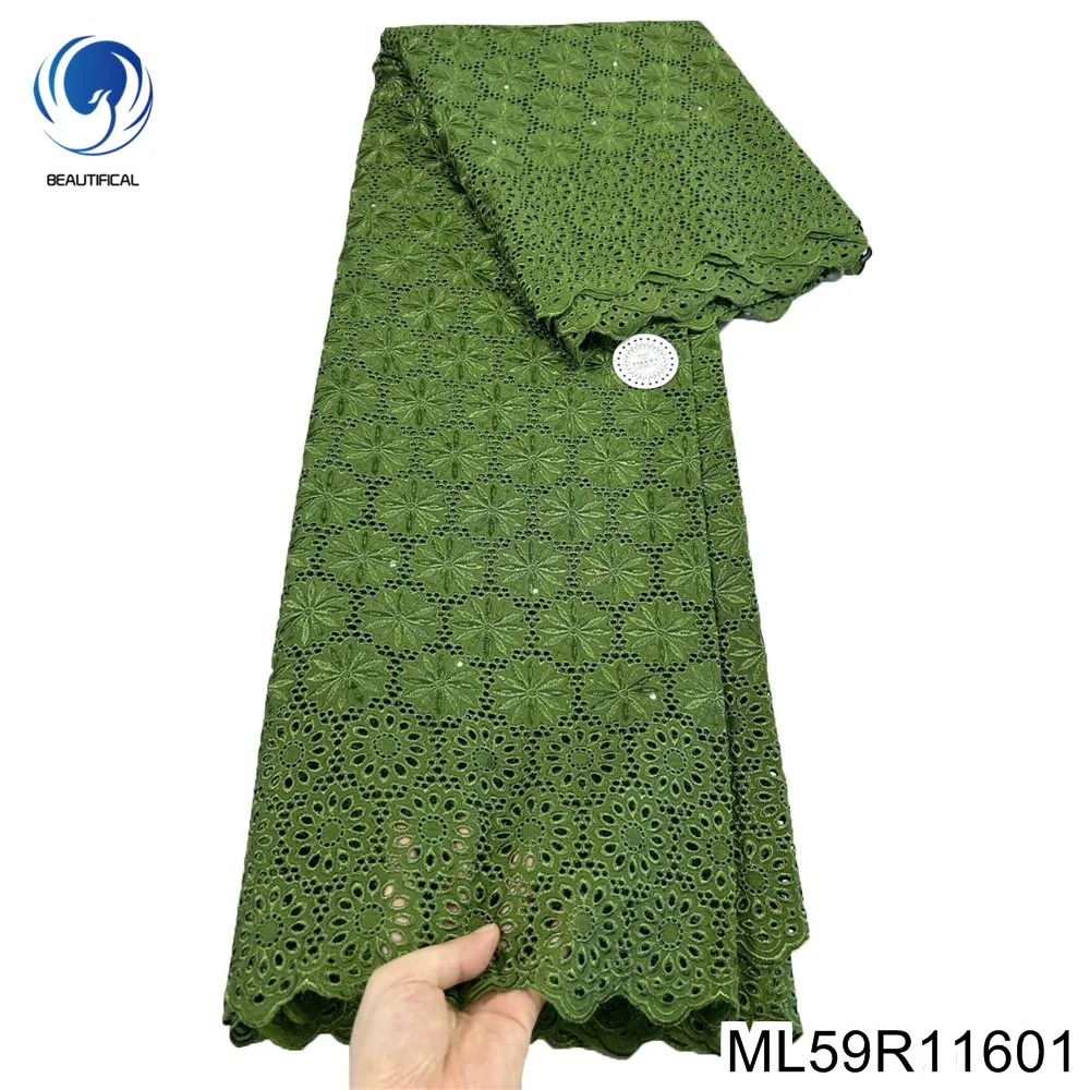 

2024,Newly Arrived Cotton Embroidery Cloth，Swiss Voile Lace Fabric, Hollow Out Design for Women's Formal Wear Dress, ML59R116