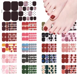 22 punte/foglio decalcomanie per unghie copertura completa adesivi per unghie disegni per unghie bellezza completa Nail Art Sticker decorazione creativa per unghie senza cottura