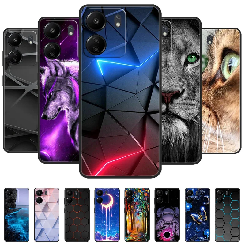 For Xiaomi Redmi 13C Case Redmi13C Luxury Painted Phone Silicon Back Cover For Redmi 13c 13 C Cases Protective Shell Capas