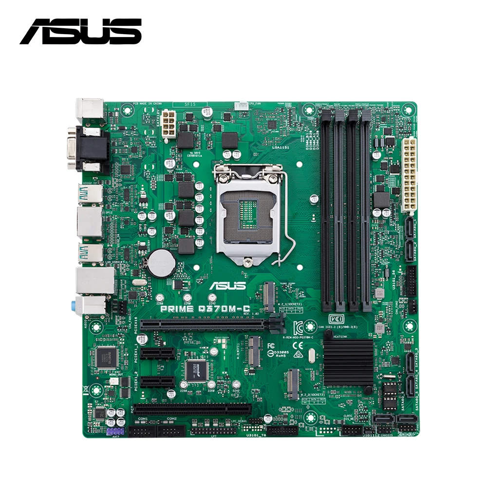 

ASUS PRIME Q370M-C Used Main Board Q370 Chipset Q370M Motherboard Micro ATX Intel Motherboard LGA 1151 Supports 8th 9th Gen Core