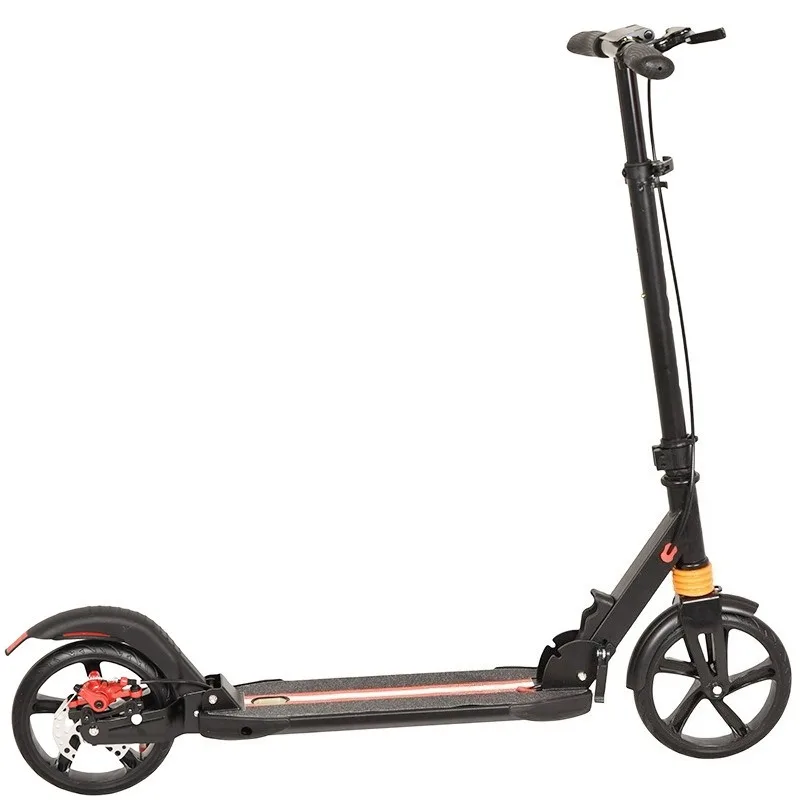 Foldable Two Wheel Kick Scooter With Disc Brake Portable Single Foot Scooter For Teenagers Adults Campus Commute