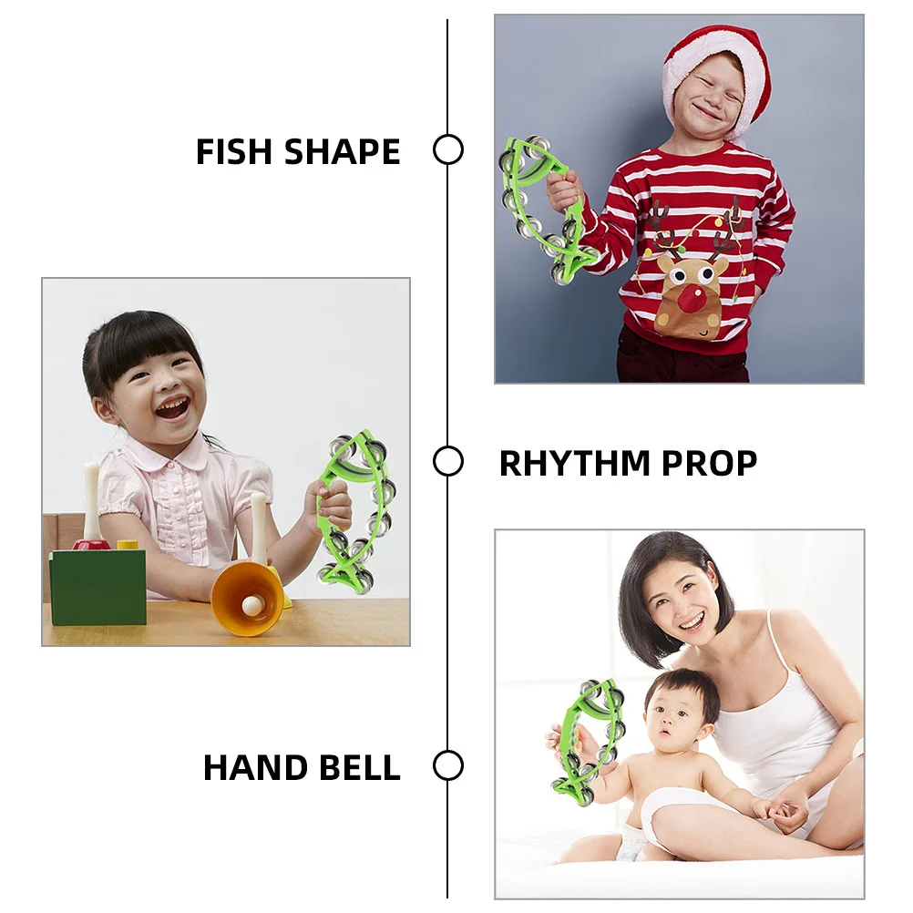 

Набор из 2-х ручных колокольчиков в форме рыбы, музыкальные инструменты для вечеринок, танцев, перкуссии, развивающие музыкальные игры, ручные колокольчики