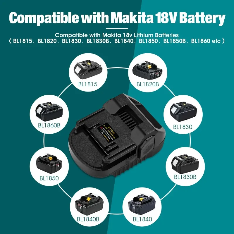 Adapter baterii ALASICKA MT18HK do akumulatorów litowo-jonowych Makita 18V, umożliwiający prace z elektronarzędziami litowo-jonowymi Hitachi/Hikoki 18V — zdjęcie produktu 3