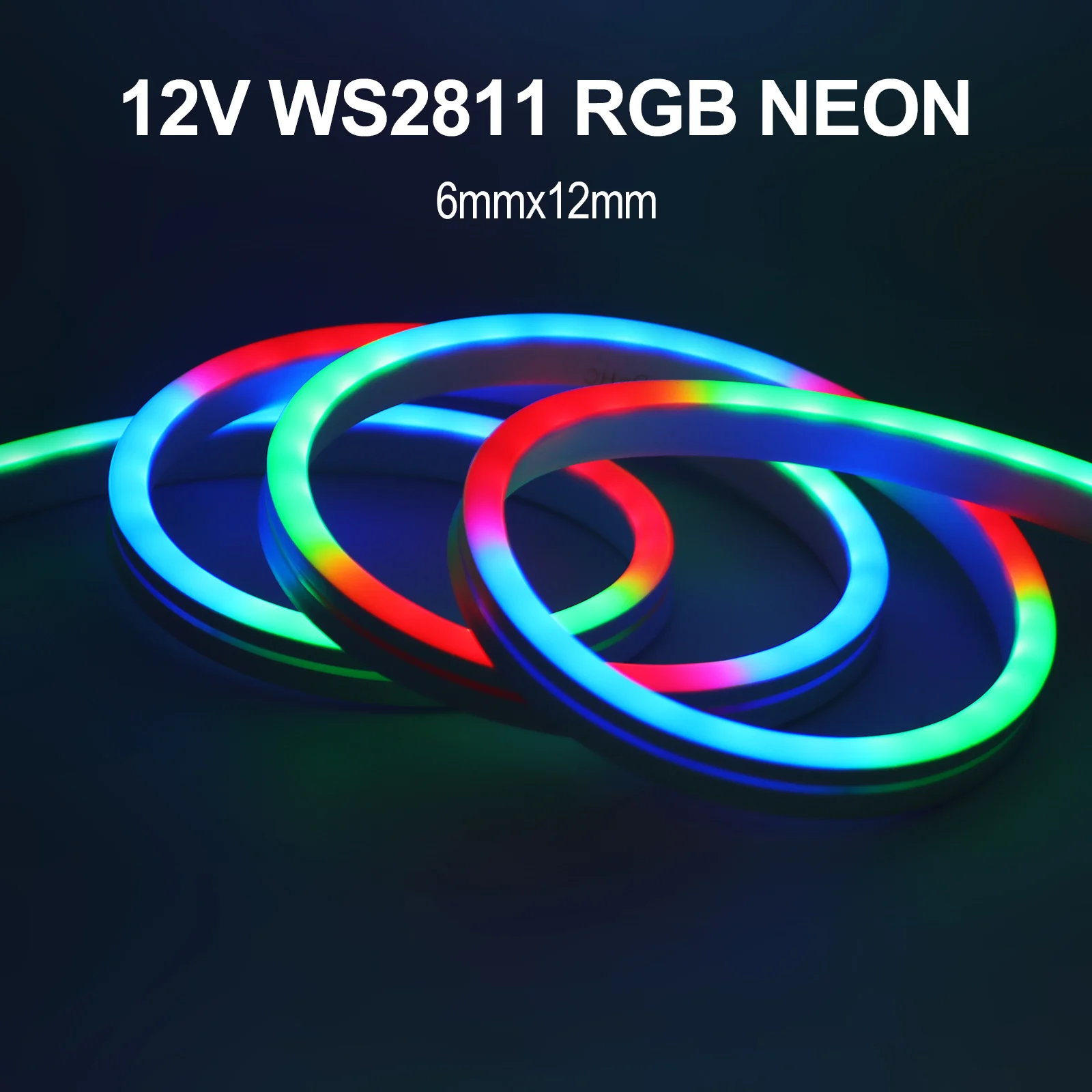 12V Neon Strip WS2811 RGB Full Color Neon Light 6X12MM IP67 Waterproof Silicone Tube 84Leds/m Flexible Ribbon Rope Tape Diode