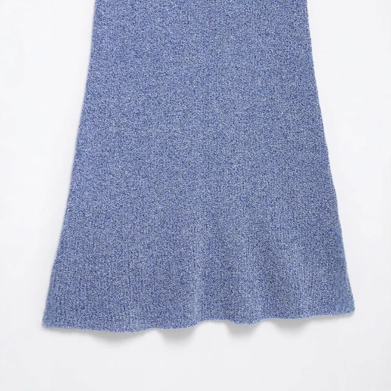 ถักBodycon Slimชุดยาวผู้หญิงฤดูใบไม้ผลิ 2025 ใหม่ผู้หญิงแฟชั่นวันหยุดลมแขนกุดVคอMidiชุดVestidos