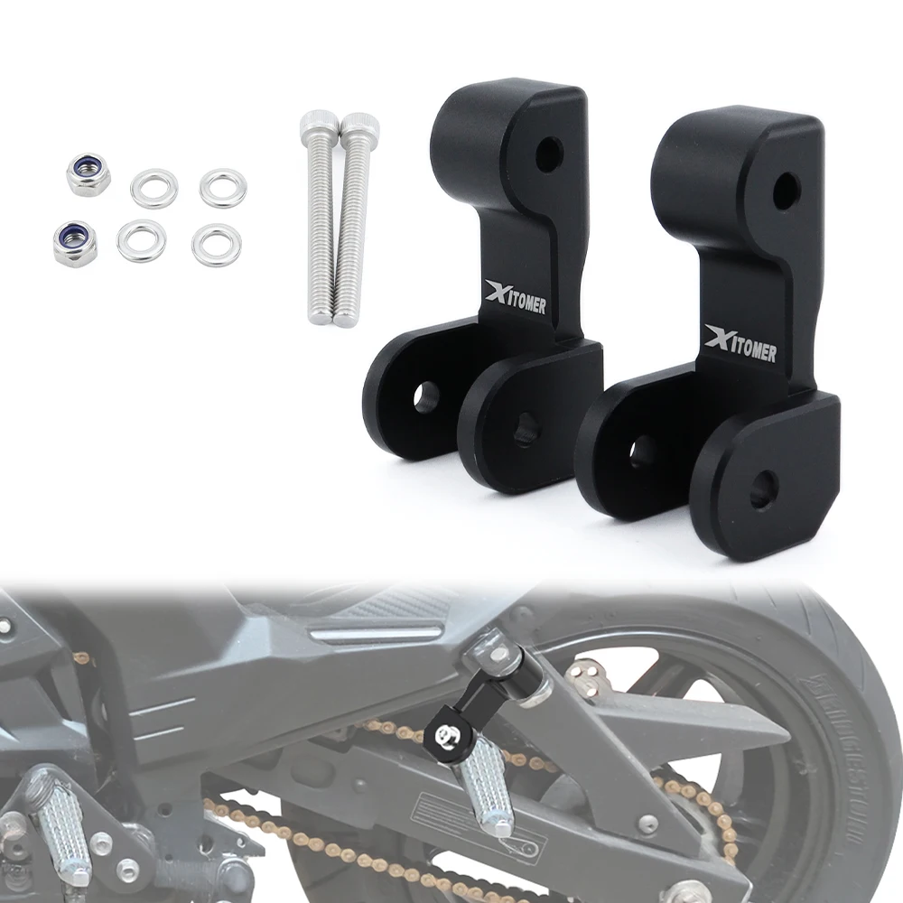 Motorcycle Passenger Foot Pegs Fit For Kawasaki Z125 Pro Versys-X 300 2017-2025 Z250SL 2014-2018 Lowering Bracket Rear Footrests