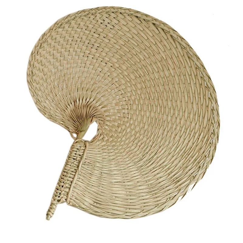 Wentylator ręczny w stylu chińskim tradycyjnym, ręcznie robiony, z naturalnych roślin, retro, przenośny, na lato.