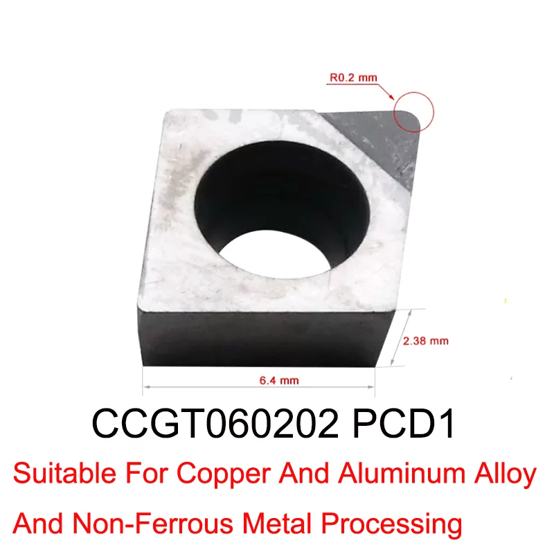 

GULING Aluminum insert PCD Turning Tools CCGT060202 Precision Bright Lathe Carbide Inserts CBN High Hard Material Particles