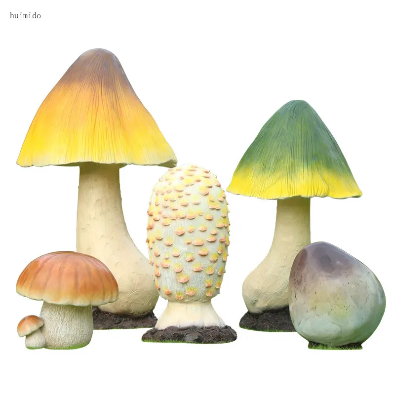 Mushroom Ornament Landscape Garden Landscape Decoration Sketch Garden Courtyard Fiberglass Wild Mushroom Sculpture