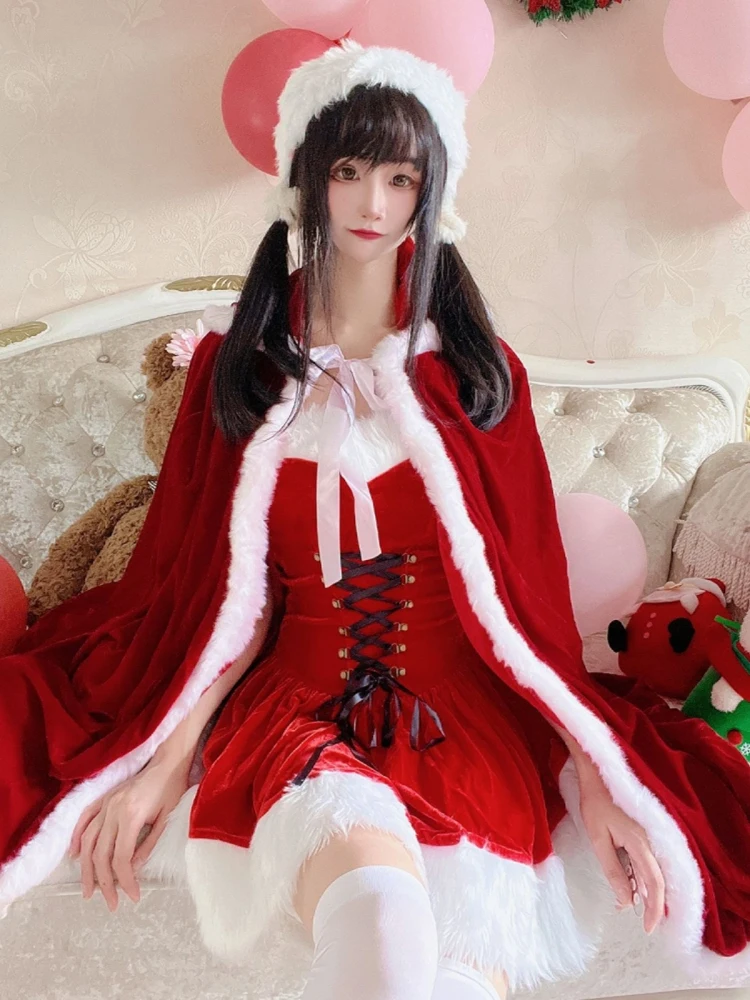 

Sexy Cosplay loween Queen awl Cisas Costume Warrobe Red Large Cloak Cisas Rabbit Girl Costume Women's Faion
