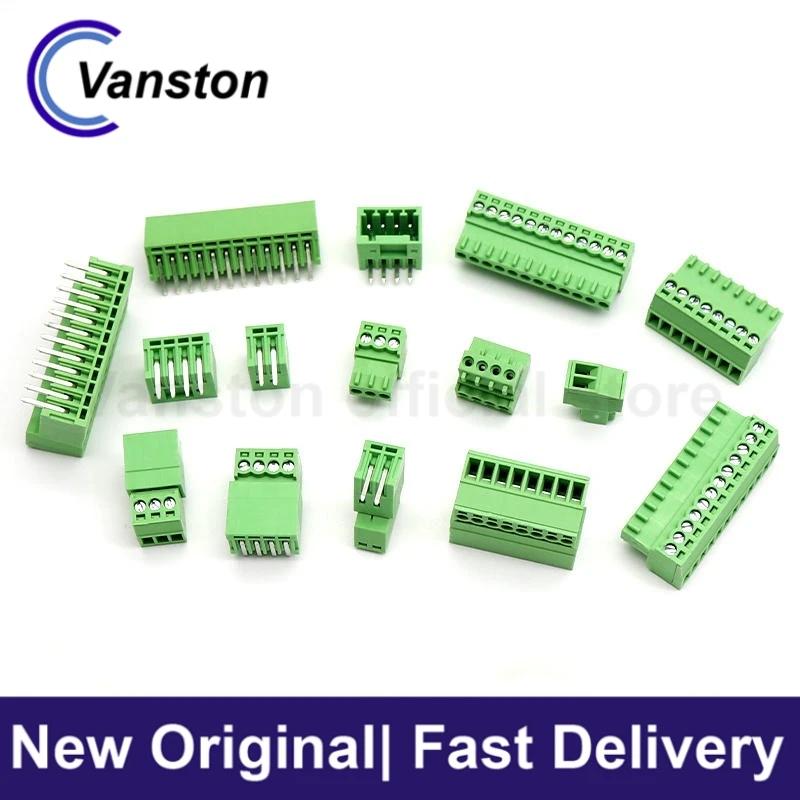 5pcs Plug-in PCB Terminal Block KF2EDGK-2.54MM 2P/3P/5P/6P/7P/8P/10P Curved Pin Header Eco-friendly Male and Female Connectors