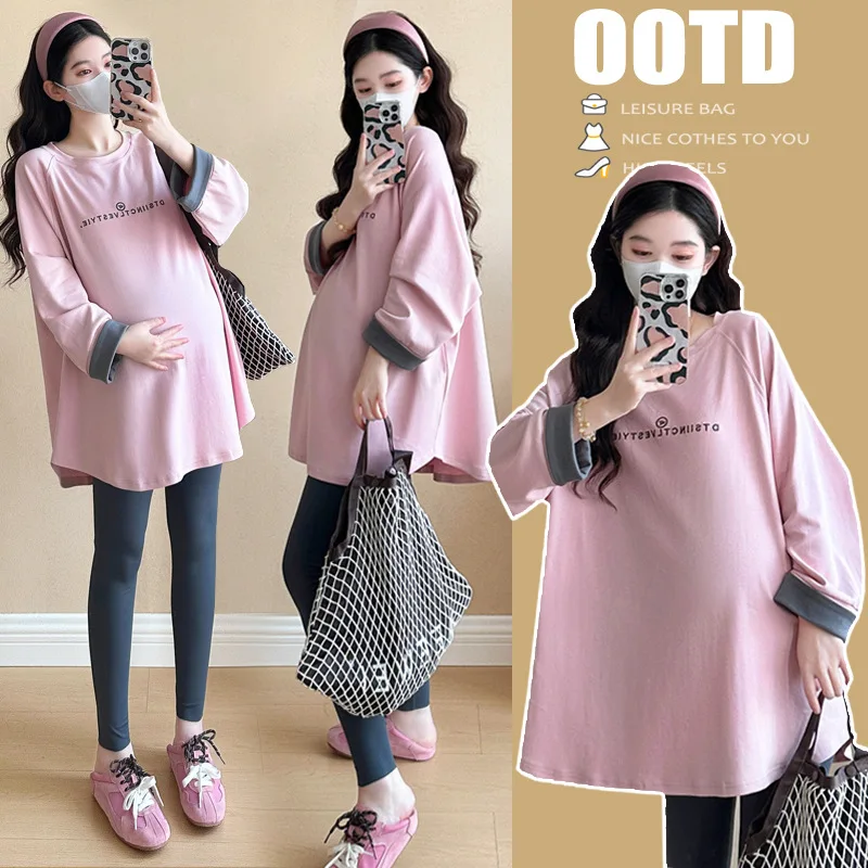 vestiti-premaman-2025-primavera-e-autunno-nuovo-t-shirt-girocollo-a-maniche-lunghe-con-stampa-di-lettere-minimalista-morbida-e-confortevole