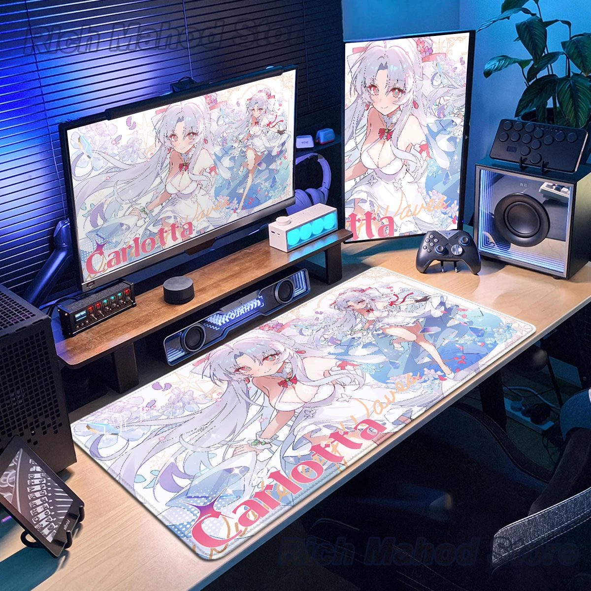 

Carlotta Montelli DeskMat Wuthering Wave Mouse Pad Office Computer Table Keyboard Tablemat Gaming Laptop Desk accessories Carpet