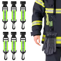 6PCS Fire Brigade Glove Holders Reflective Stripes Glove Clip with Metal Clip, Glove Holder Belt for Gloves, Towel, Masks