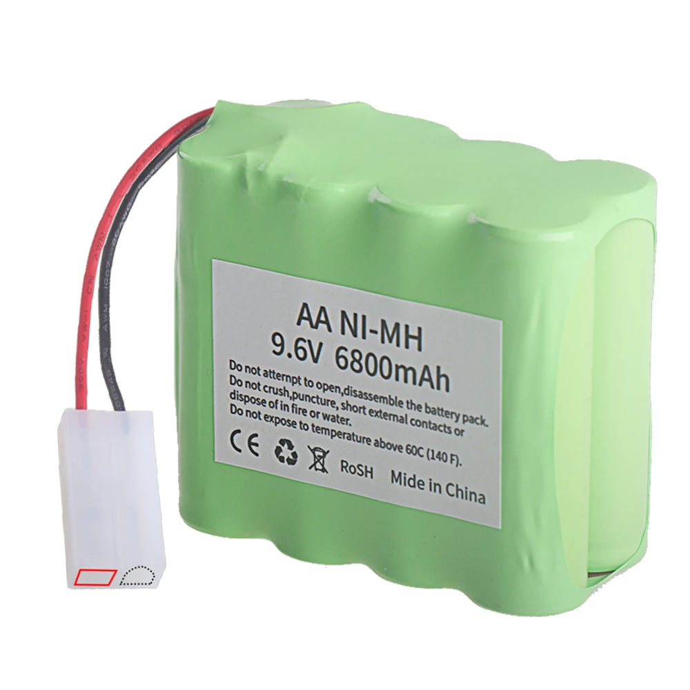 Upgraded 6800mAh 9.6V Ni-MH Battery with Charger For Rc toys Cars Tank Train Robot Boat parts AA 9.6v Rechargeable Battery Pack