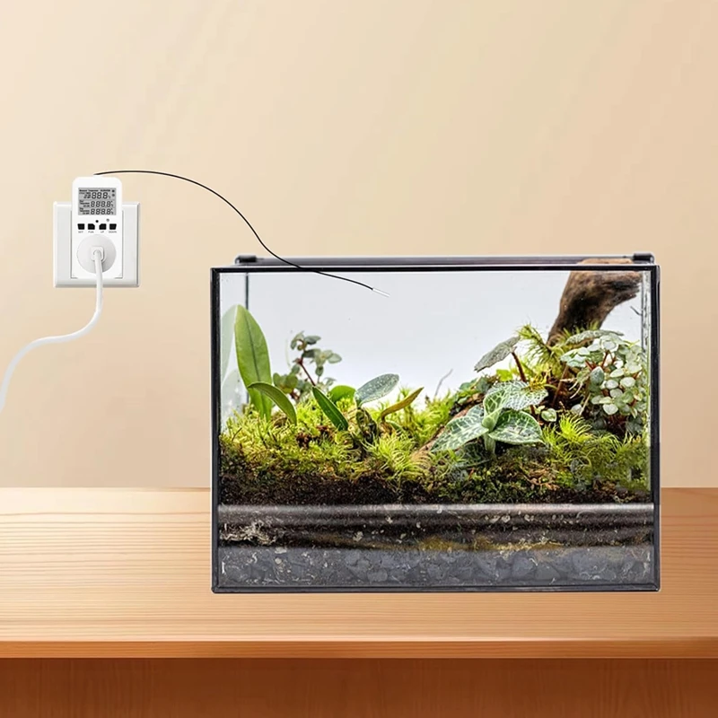 Digital Temperature Controller Sockets,16A Heating Cooling Thermostat Socket With Sensor For Greenhouse EU Plug