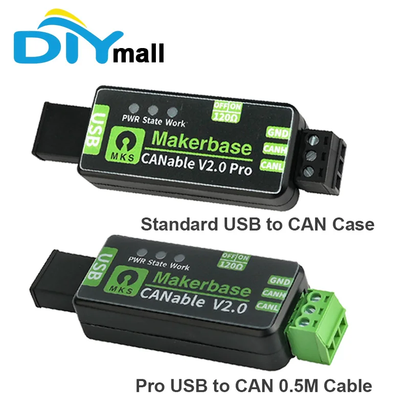 USB to CAN Adapter Board Module CANable V2.0 S MKS CZN Bus Analyzer Shell Protection Case Box Cover Parts Set for PC