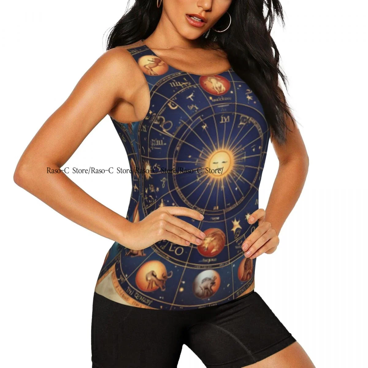 Women Sport tank Tops Loose Yoga Tops Quick Dry Workout Sport Tops Horoscope With Zodiac Signs Yoga Shirt