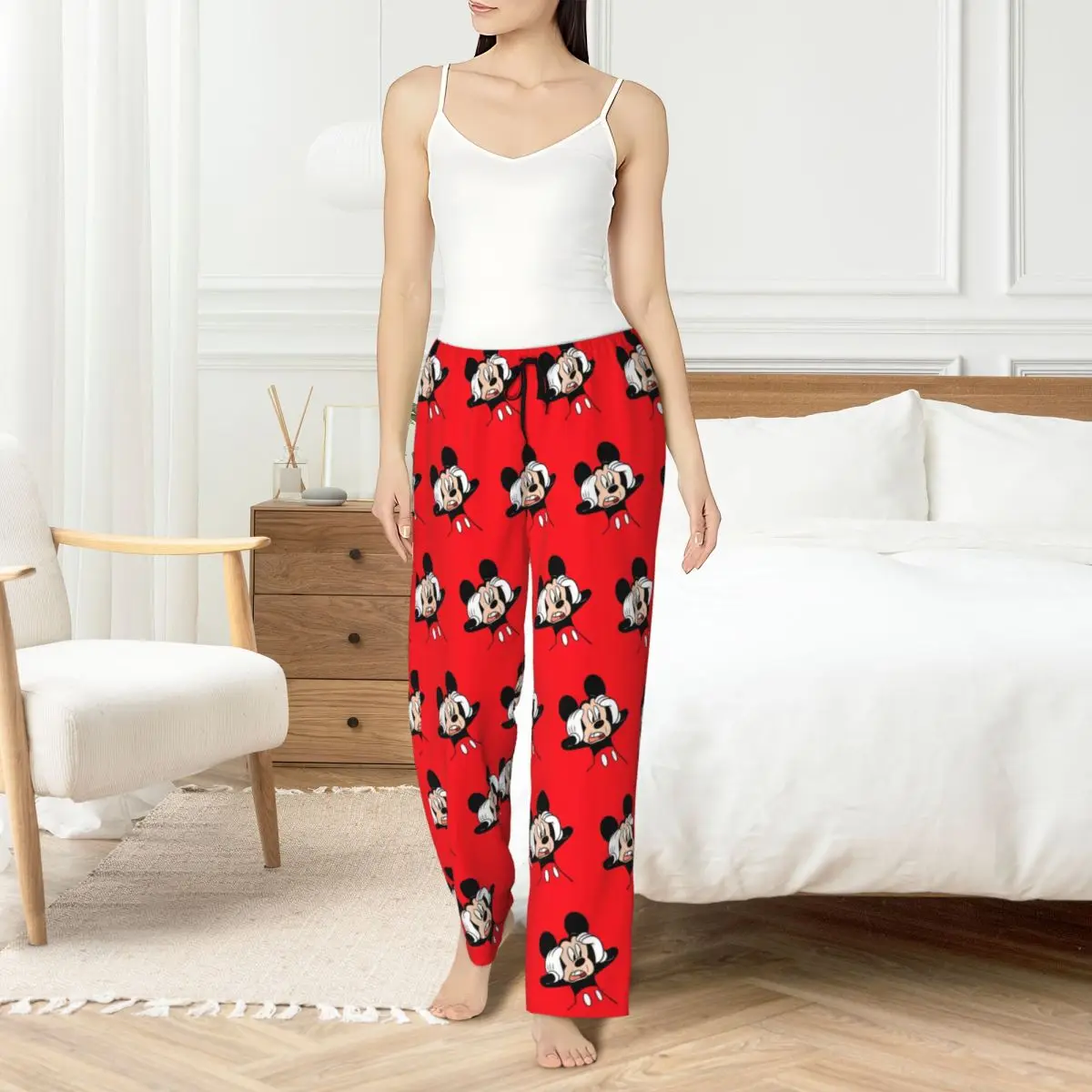 

Custom Mickey Mouse Pajama Pants Women's Cute Cartoon Sleepwear Lounge Sleep Bottoms Stretch with Pockets