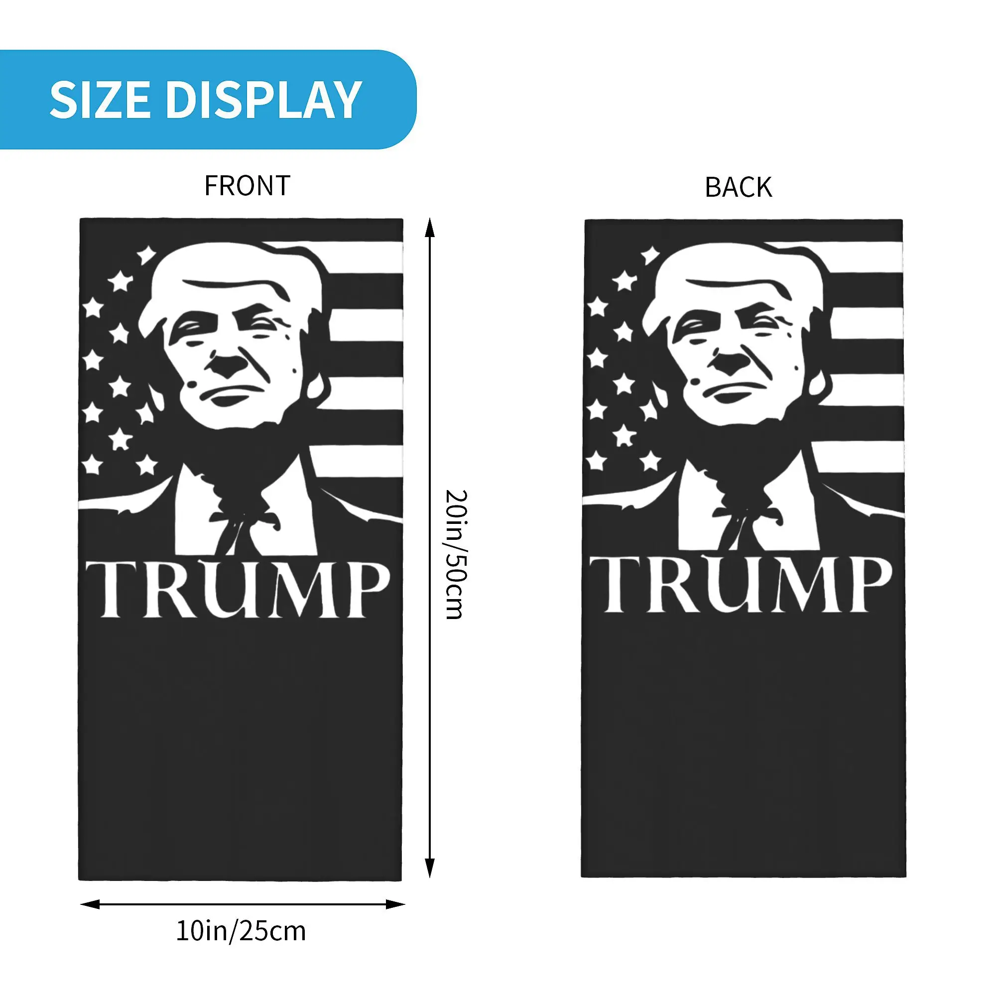 Custom Donald Trump Fight Hot Bandana Neck Gaiter Windproof Face Scarf Cover Men Women  Headwear Tube Balaclava