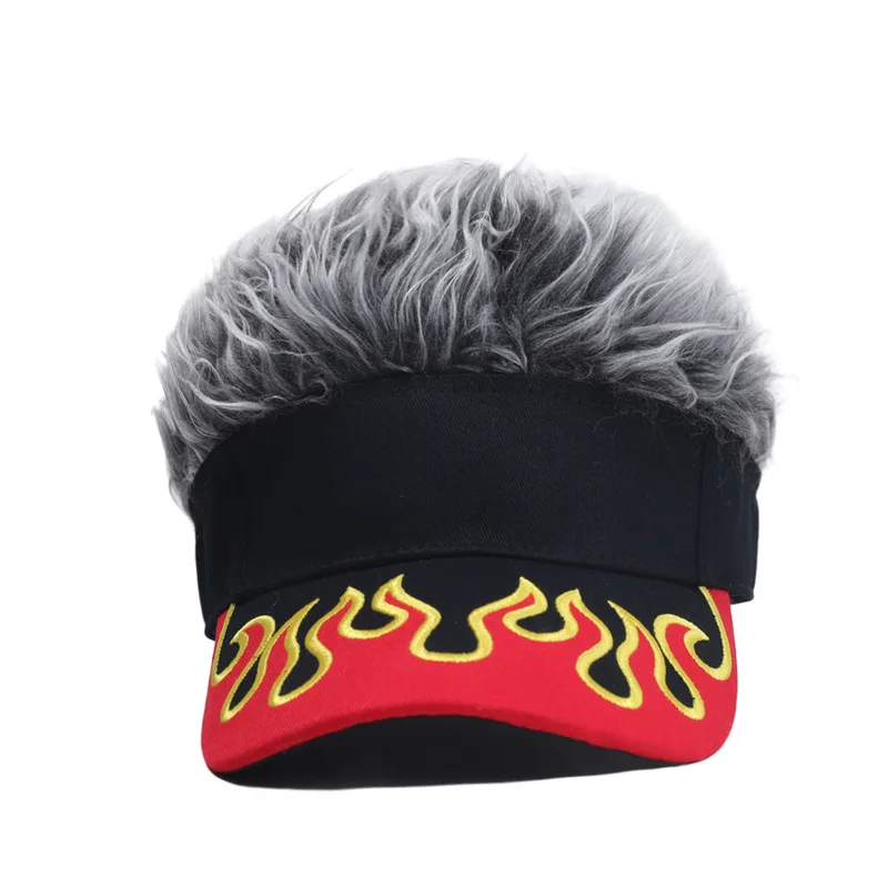 Fashionable wig-hat combination for men and women, stylish and trendy, with realistic medium-short hair, retro hip-hop style