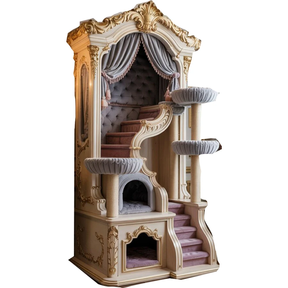 

Solid wood indoor climbing framenest cage cat house thermal house villa