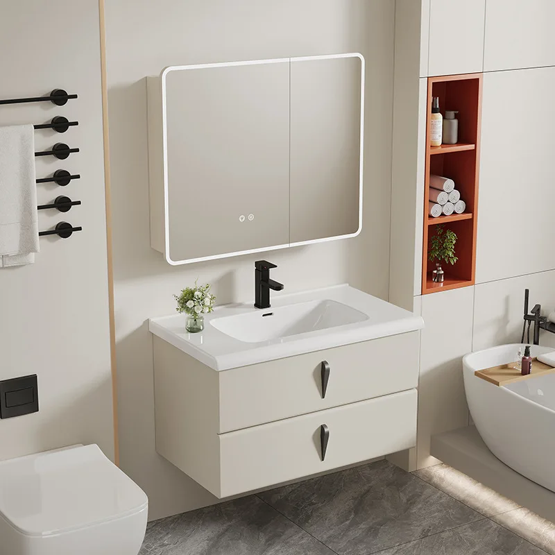 

Modern Thickened Stainless Steel Bathroom Cabinets Storage Smart Mirror Cabinets Bathroom Sink Cabinet Vanity Bathroom Furniture