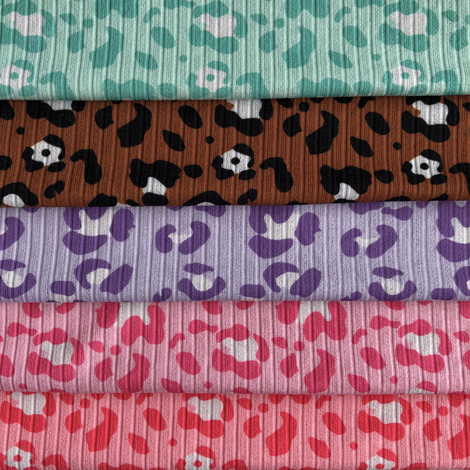 Новинка 2025 года, жаккардовая ткань с леопардовым принтом, эластичная ткань в полоску, весенне-летняя модная юбка, футболка, ткань