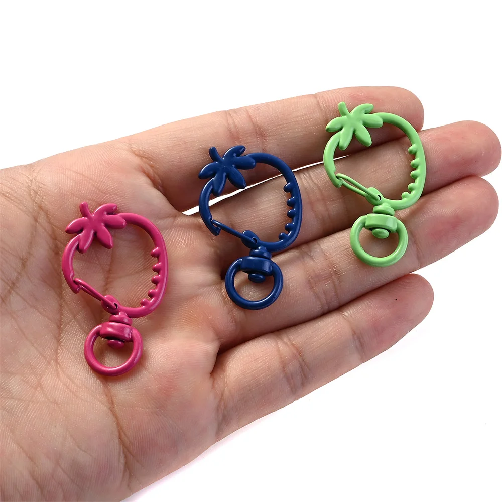 5pcs 23x36mm Strawberry Lobster Clasps Hooks Keychain Openable Snap Buckles Clasps For Jewelry Making Key Ring Findings Supplies