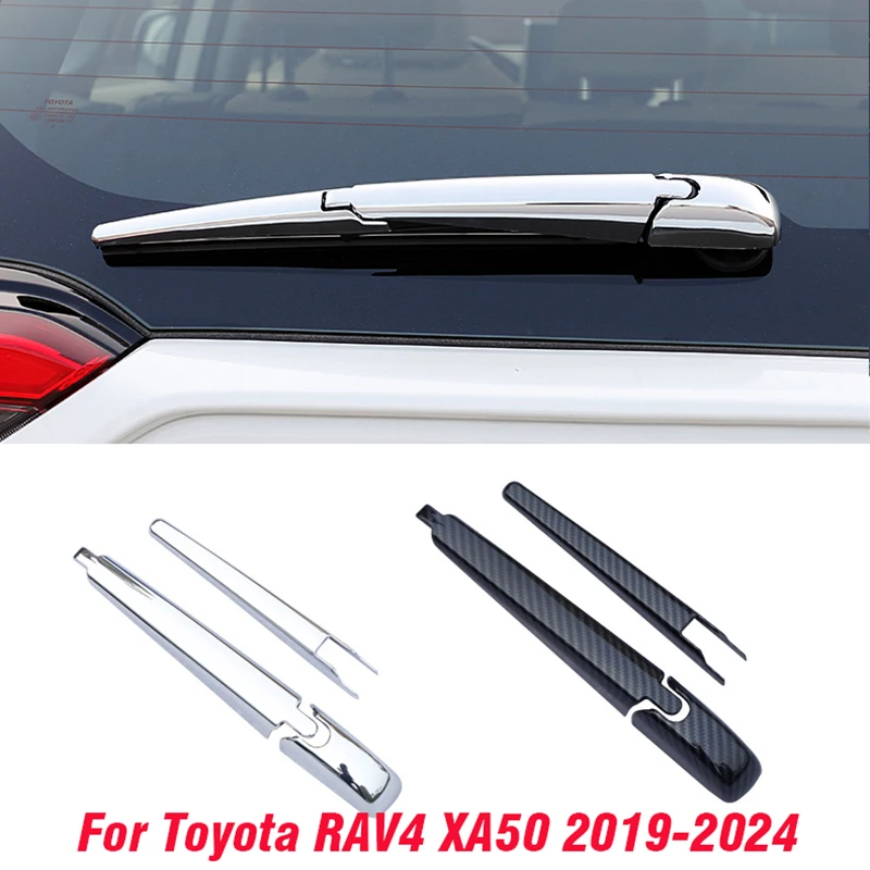 

For Toyota RAV4 XA50 RAV 4 Hybrid 2019 2020 2021 2022 2023 2024 Car Rear Trunk Window Rain Wiper Arm Blade Cover Trim Accessorie