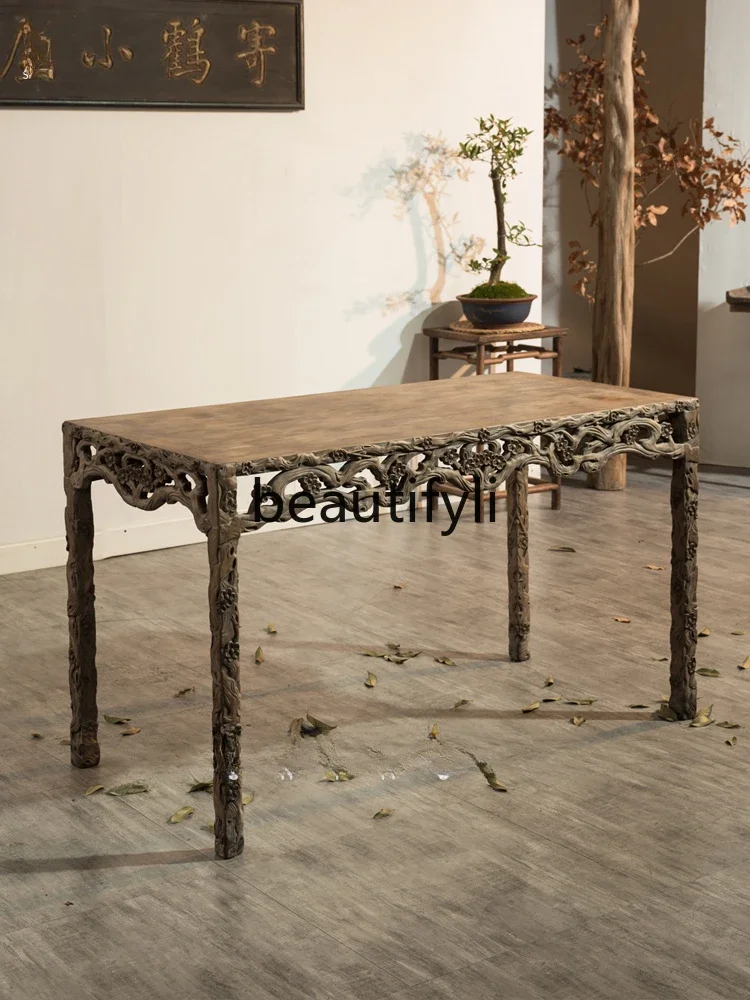 Chinese antique calligraphy table Ming-style picture case writing desk Ming and Qing classical old objects Huali