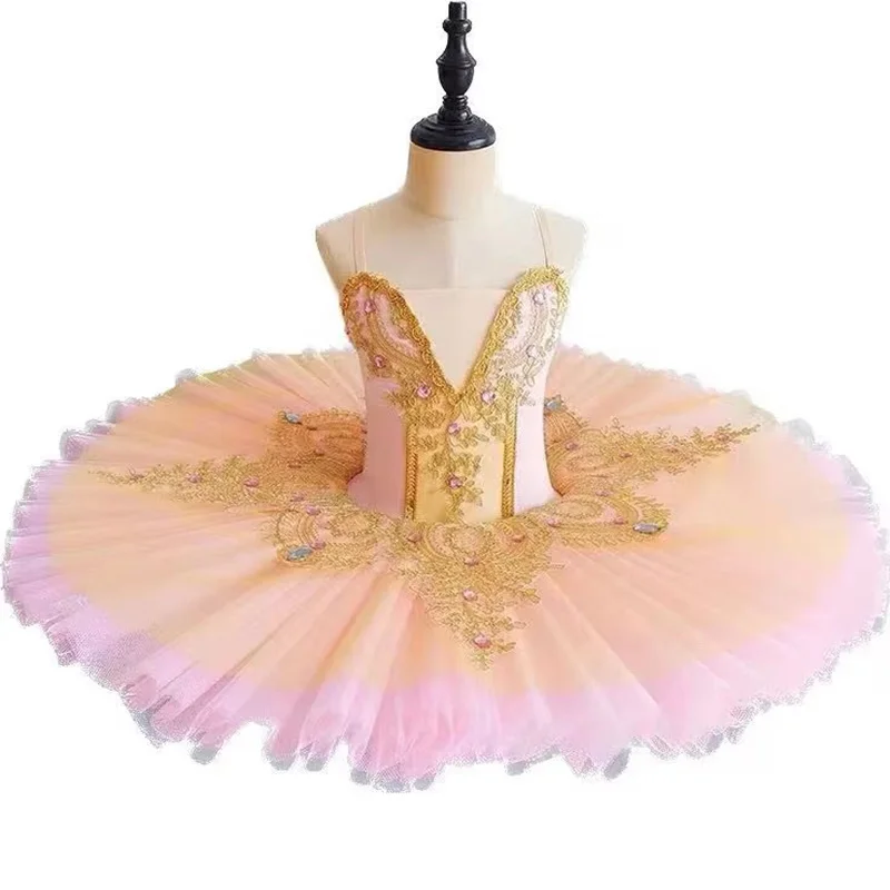 Girls Ballet Tutu Costumes Professional Swan Lake Performance Dress For Childrens Little Swan Dance Ballerina Leotard Tutu Skirt