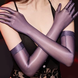 Sexy Transparent Men And Women Gloves Oil Shiny Glossy Tight Mittens Cosplay Ultra Thin See Through Gloves Erotic Accessories