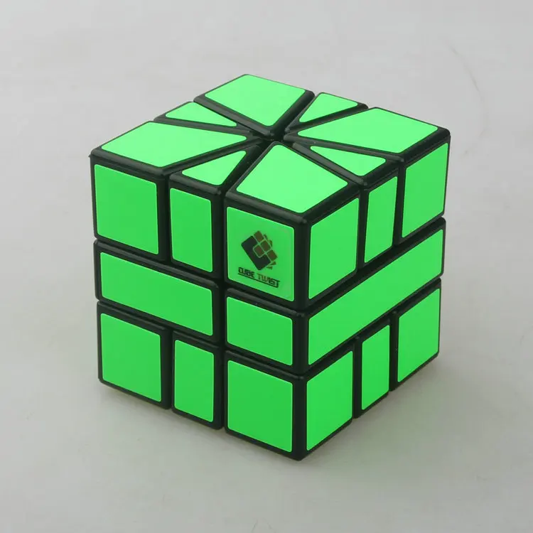 

[Wisdom]SQ1 Cube Smooth Black Background Green Fluorescent Sticker Square1 Fan-shaped Cube Complex Puzzle Casual Toy Gift