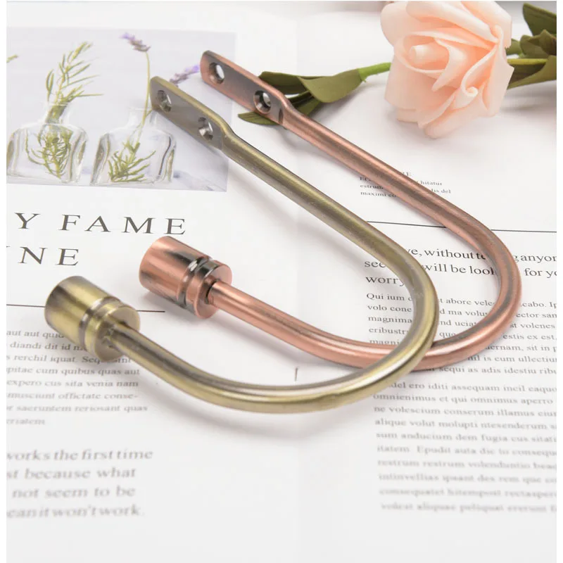 2Pcs Elegant Metal Curtain Hooks Holdbacks Wall Mount Drapery Tiebacks Holders with Screws Window Treatments Accessories