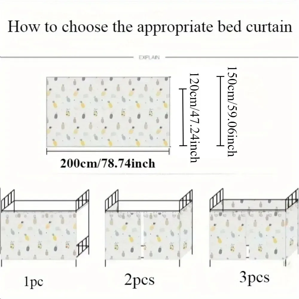 Light-Blocking Student Bed Curtains Dormitory for Home School Protect Privacy Breathable Tent Beds Canopy 1.2/1.5m High*2m Long