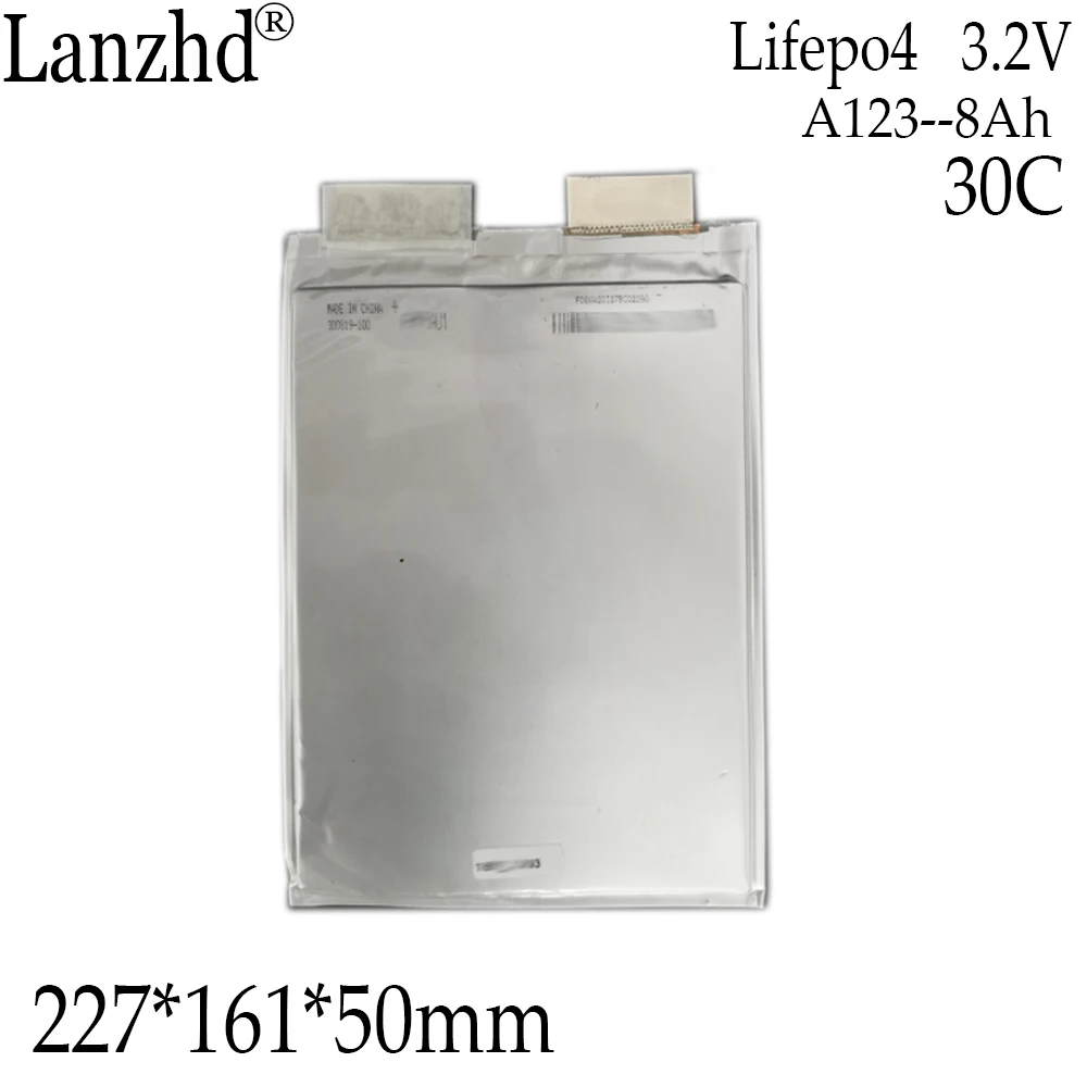 1-10pcs Lifepo4 3.2V 30C High Drain A123 Lipo Battery 8Ah Pouch Cell AMP20M1HD-A For Racing Car Electric Motorcycle 227*161*50mm