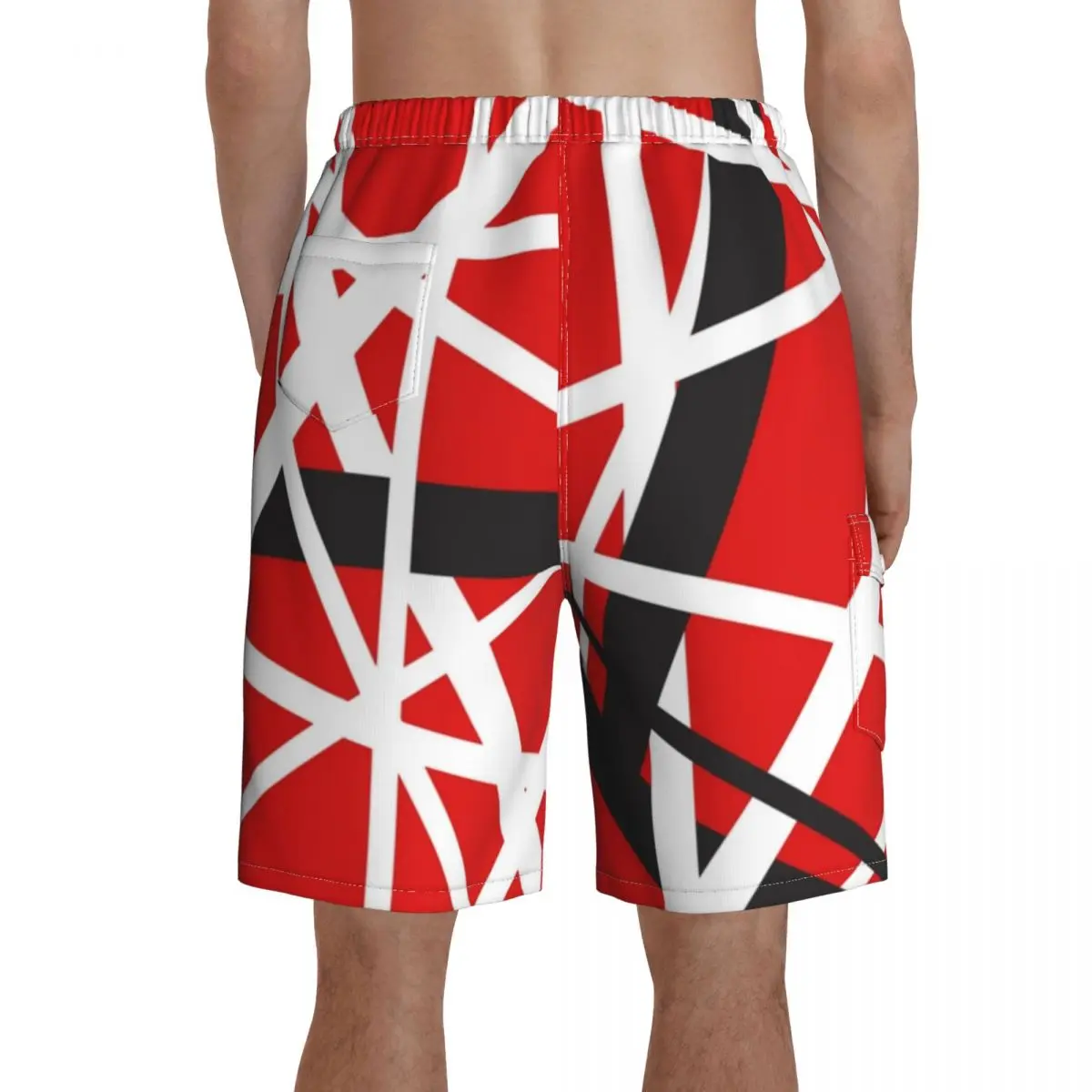 Van Halen Board Shorts EVH 5150 STRIPES Board Short Pants Elastic Waist Classic Design Swimming Trunks Plus Size