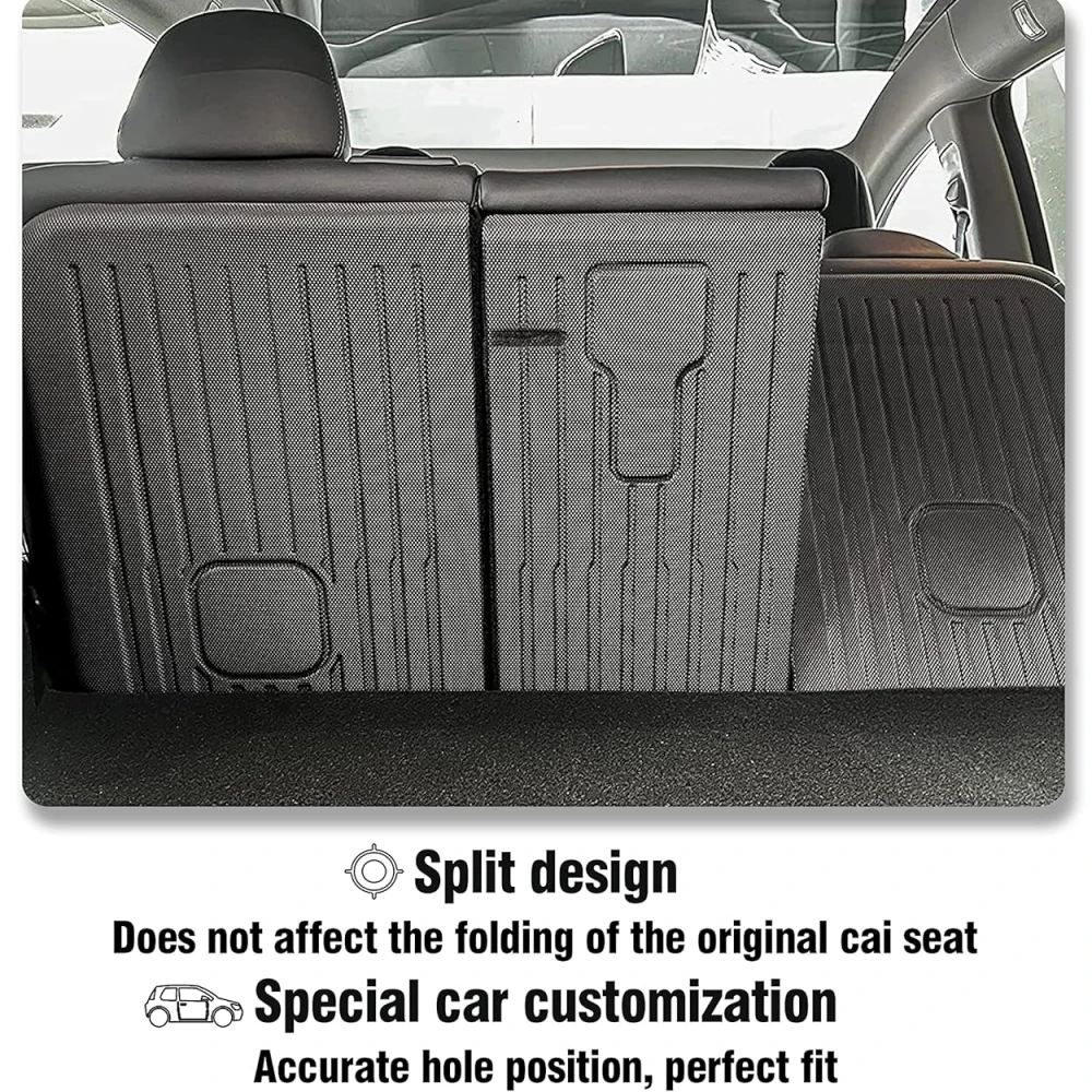 Rear Seat Back Cover Backrest Protector For Tesla Model Y 2020-2024 Trunk Anti-scratch Pad Anti-dirty Interior Mat With Velcro