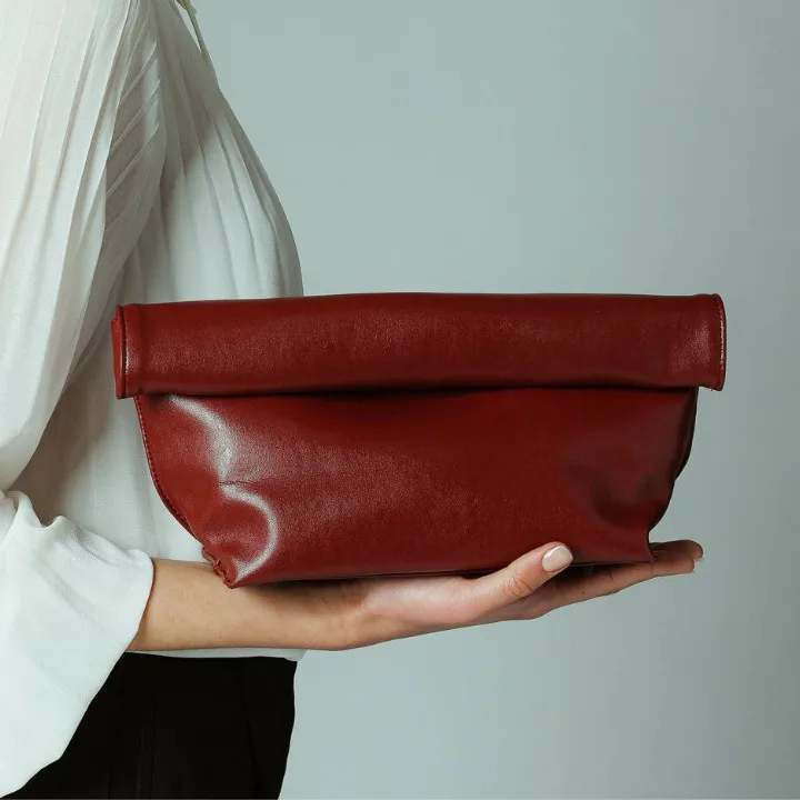 Vintage damska kopertówka miękka pu skóra Lady torebki wieczorowe Trend impreza dziewczyna kopertówka moda bordowa kopertówka torebka