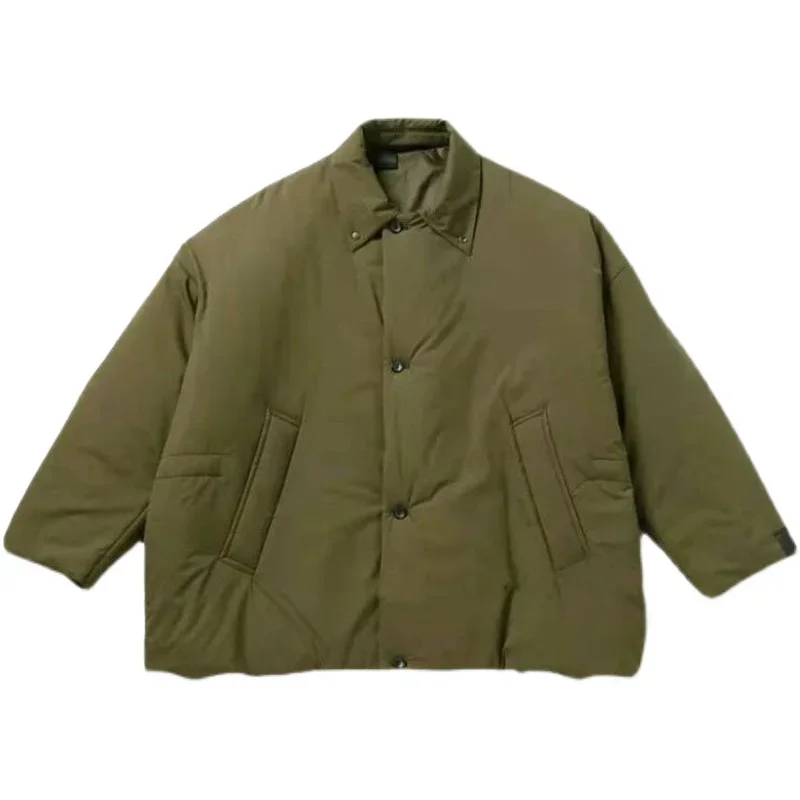 N.HOOLYWOOD-abrigo grueso suelto de algodón para hombre, Parka verde militar, chaqueta de estilo japonés, novedad de invierno