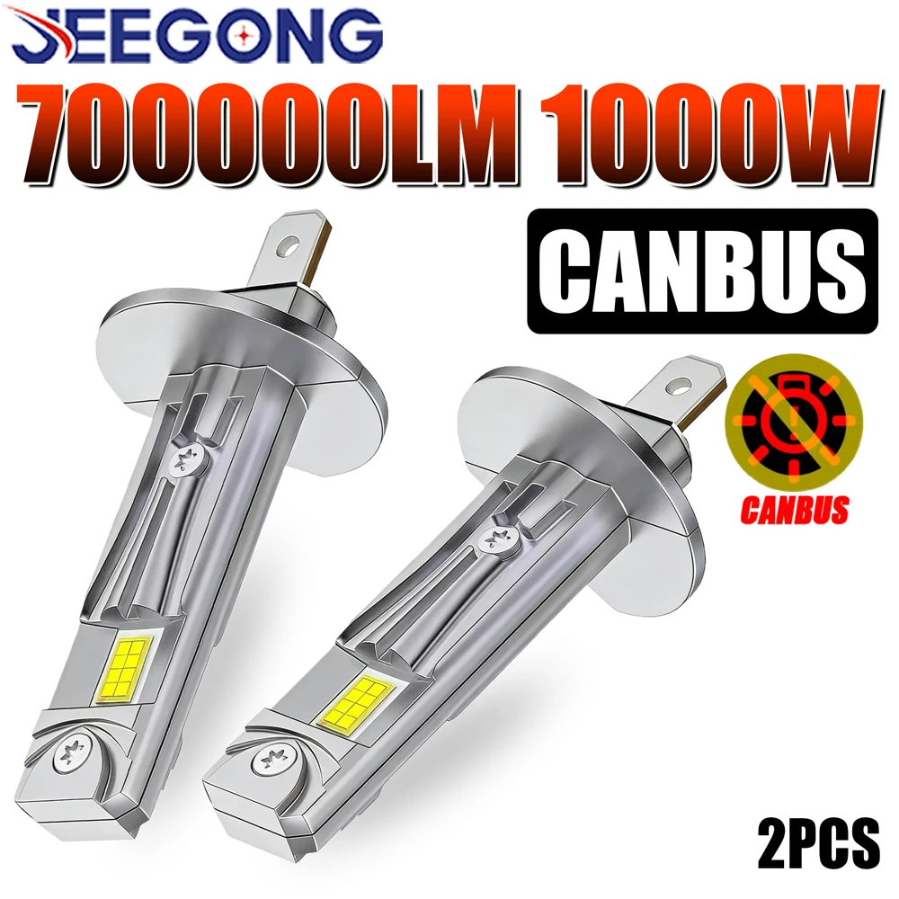 

New H1 LED Headlight 6000K Cool White 700000LM Super Bright Led Light Bulb CANBUS No Error Fog Light 1:1 Size Plug And Play 12V