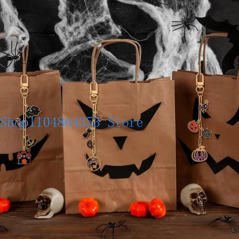 652f DIY Halloween Keyring Making Supplies 237pcs Metal Herbst Handwerksanhänger Set einschließlich gruseliger Charme – Detail 5
